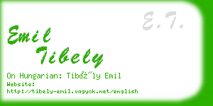 emil tibely business card